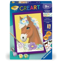 CreArt Kids 18x24cm Cheval fleuri, Kit de peinture par numéros Numér