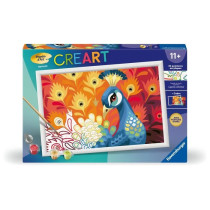 CreArt Kids 31x21cm Paon, Kit de peinture par numéros Numéro d'Art,