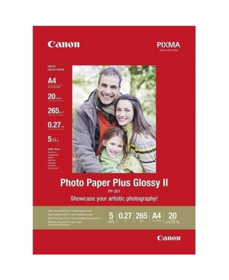 Papier photo brillant CANON PP-201 - 20 feuilles A4 265gr