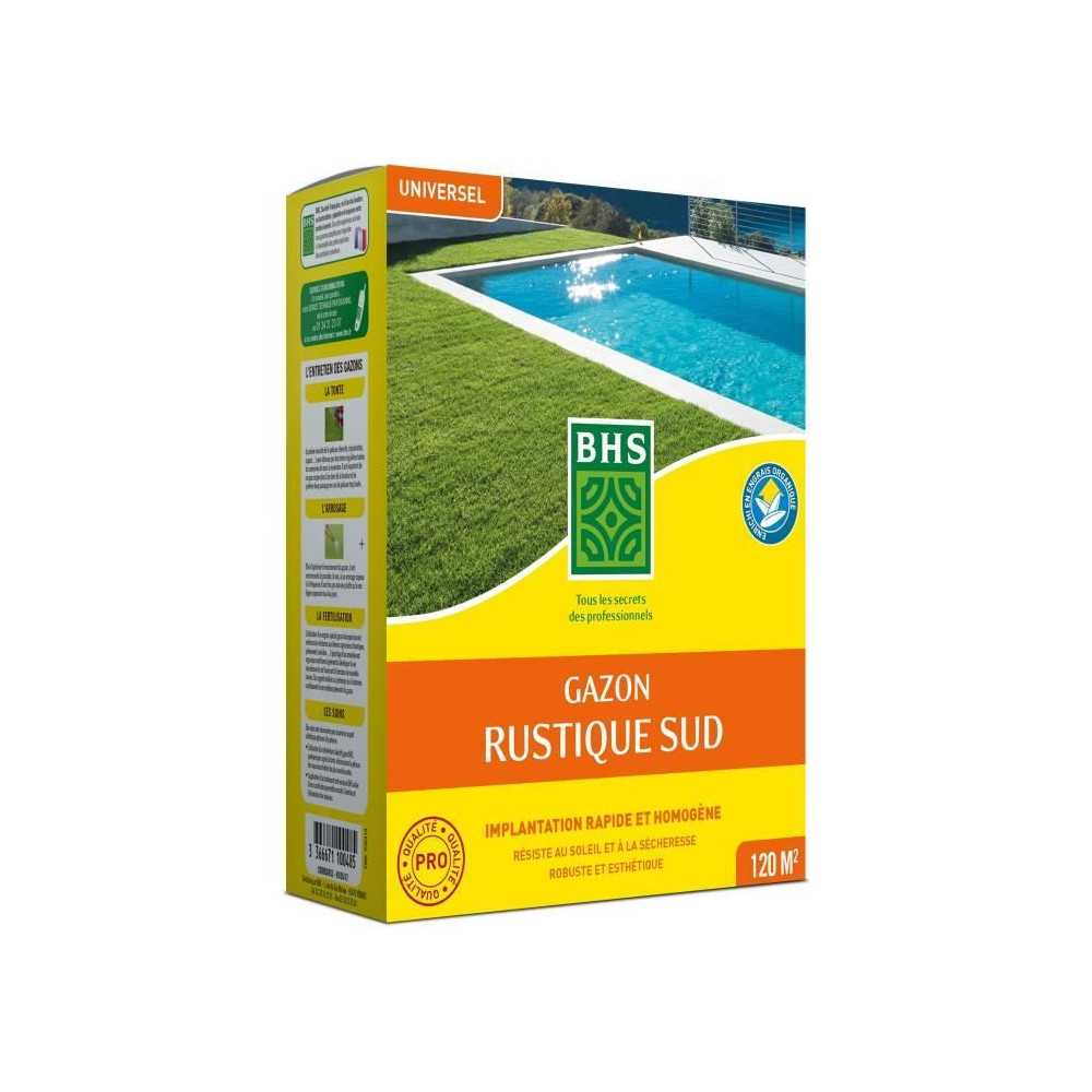 Gazon - BHS - Gazon Rustique Sud - 3kg - Résistant aux conditions sec