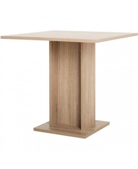 Table a manger de 2 a 4 personnes - Carrée - Classique - Décor chene - GUSTAVE - L 80 x l 80 cm