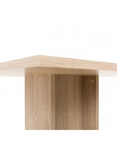 Table a manger de 2 a 4 personnes - Carrée - Classique - Décor chene - GUSTAVE - L 80 x l 80 cm