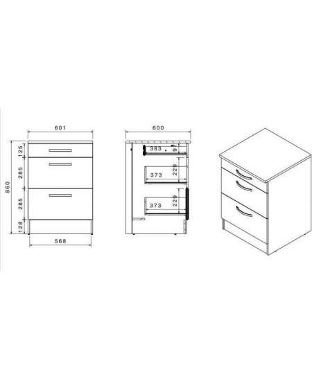 Cuisine complete OSLO - L 300 cm - Décor chene - Plan de travail inclus