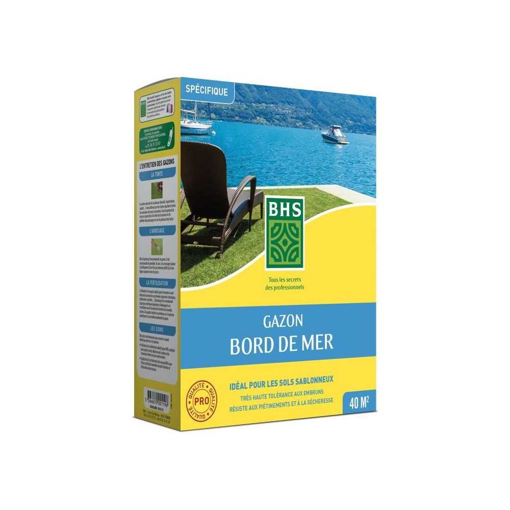 Gazon - BHS - Gazon Bord de Mer 1kg | 40m² | Résistant vent, sécher