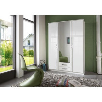 Armoire - Panneaux de particules E1 et porte miroir - 3 portes 1 miroi