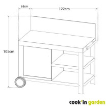 Desserte - COOK'IN GARDEN - Nova 110 - Avec crédence - 100% métal