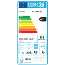 Seche-linge pompe a chaleur VEDETTE VSF318HW - 8 kg - L60cm - Classe A