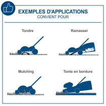 Tondeuse sans fil BC-MP430-X - coupe 43cm + mulching + ramassage + hau