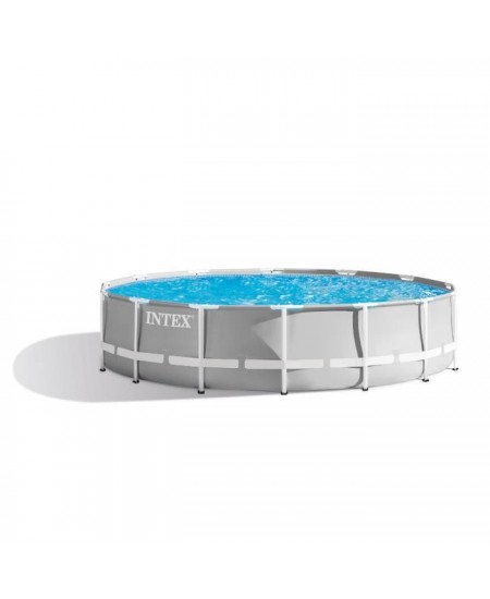 Kit Piscine hors sol tubulaire INTEX - Pris Frame - 427 x 107 cm - Ronde (Livrée avec pompe, bâche et échelle) - 26720NP