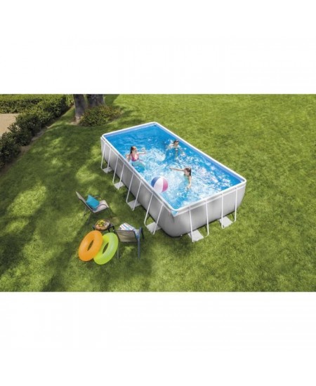 Kit Piscine hors sol tubulaire INTEX - Pris Frame - 488 x 244 x 107 cm - Rectangulaire (Bâche, tapis de sol et échelle) - 2679