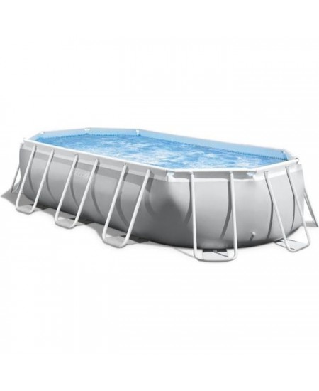 Kit Piscine hors sol tubulaire INTEX - Pris Frame - 503 x 274 x 122 cm - Ovale (Pompe, bâche, tapis de sol et échelle) - 26796