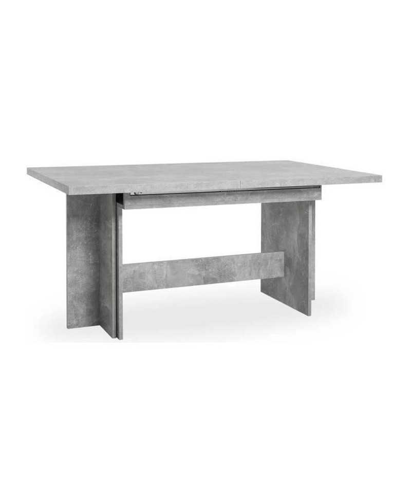 Table a manger extensible de 8 a 12 personnes - Classique - Effet béton structuré - ANCONA - L 160 / 310 x l 90 cm