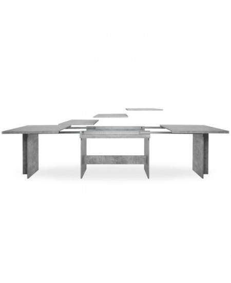 Table a manger extensible de 8 a 12 personnes - Classique - Effet béton structuré - ANCONA - L 160 / 310 x l 90 cm