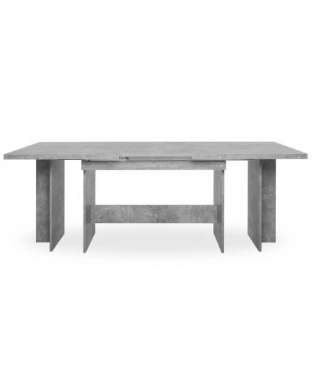 Table a manger extensible de 8 a 12 personnes - Classique - Effet béton structuré - ANCONA - L 160 / 310 x l 90 cm