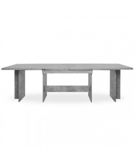 Table a manger extensible de 8 a 12 personnes - Classique - Effet béton structuré - ANCONA - L 160 / 310 x l 90 cm