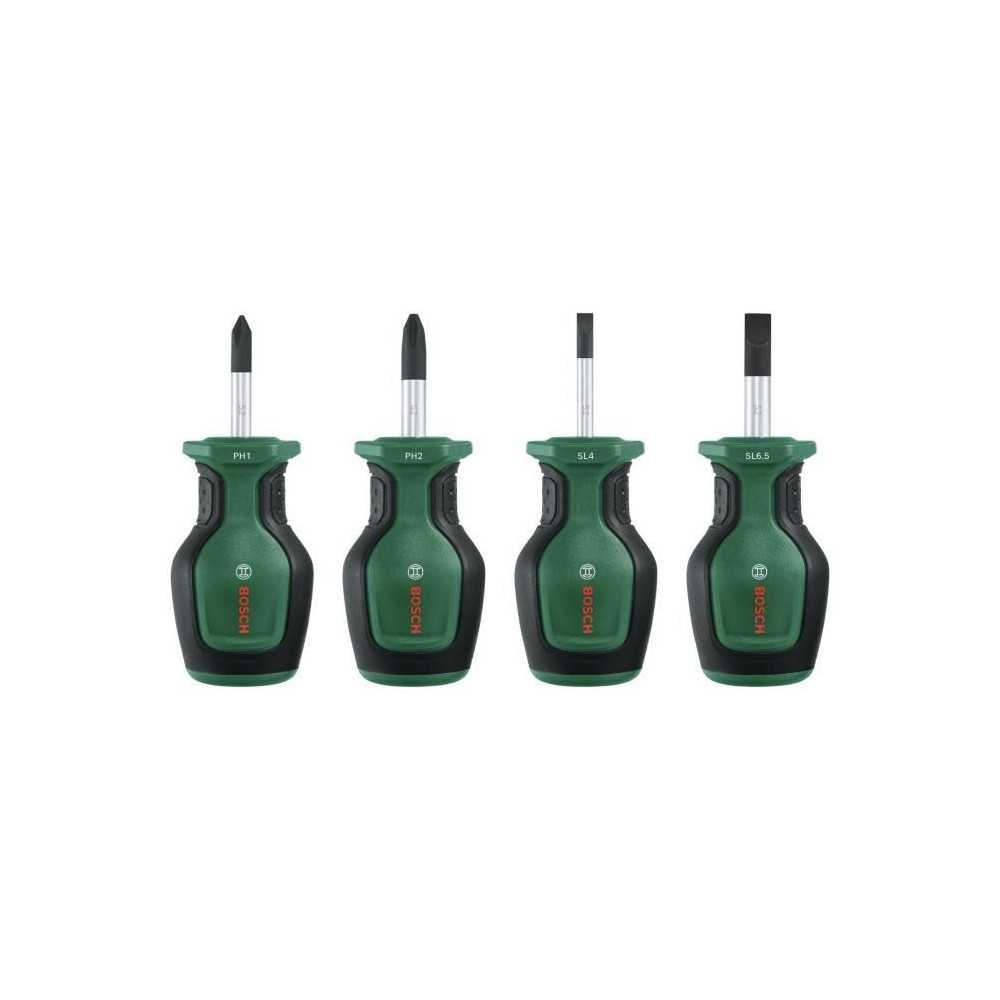 Bosch Set of 4 short screwdrivers (compact for screwing in tight space