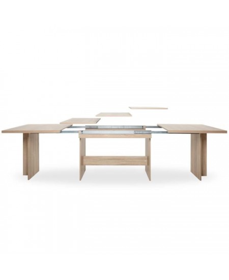 Table a manger extensible 8-12 personnes - Classique - Décor chene sonoma - ANCONA - L 160-310 x l 90 cm