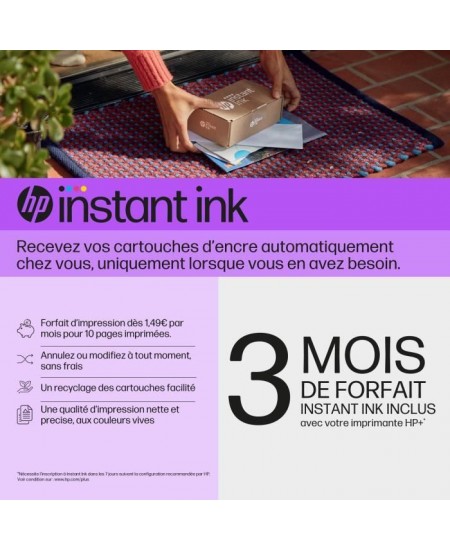 Imprimante tout-en-un HP Envy 6010e Jet d'encre couleur Copie Scan - 3 mois d'Instant ink inclus avec HP+