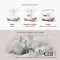 CAT IT Fontaine a eau automatique pour chat - 2,5 L (Acier inox et fil