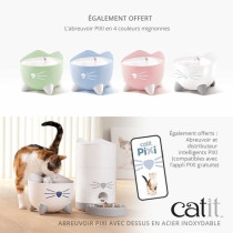 CAT IT Fontaine a eau automatique pour chat - 2,5 L (Acier inox et fil