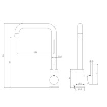 Rousseau Faucet Kitchen Mixer Kilo - Without shower - Stainless steel