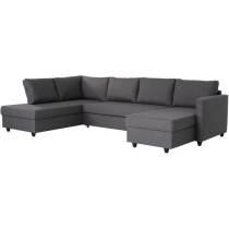 Canapé d'angle panoramique convertible Cats - Tissu gris - L 292 x P