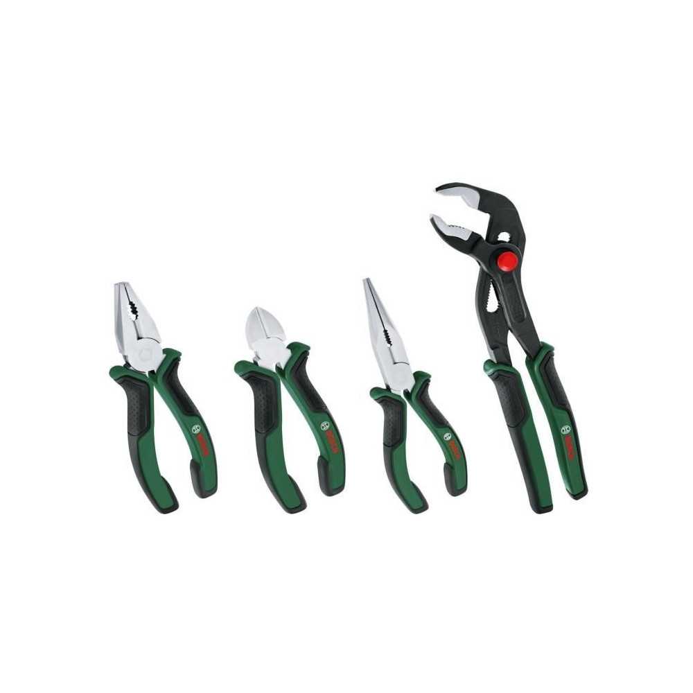 Bosch - Set of 4 pliers (precise and durable diagonal cutting, univers