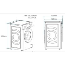 Lave-linge hublot CONTINENTAL EDISON CELL8140IS - 8 kg - Moteur induct