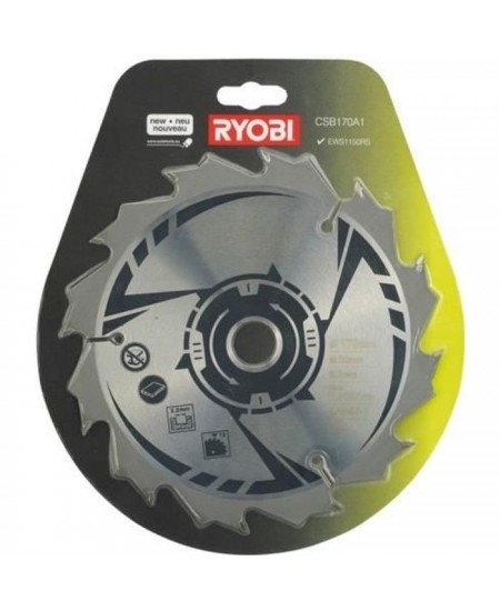 Lame de scie circulaire RYOBI 170 mm - 12 dents - Alésage 20 mm