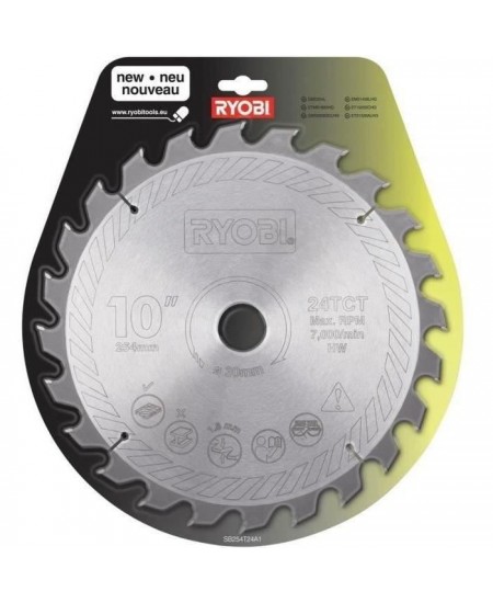 RYOBI Lame carbure 24 dents diametre 254 mm alésage 30mm