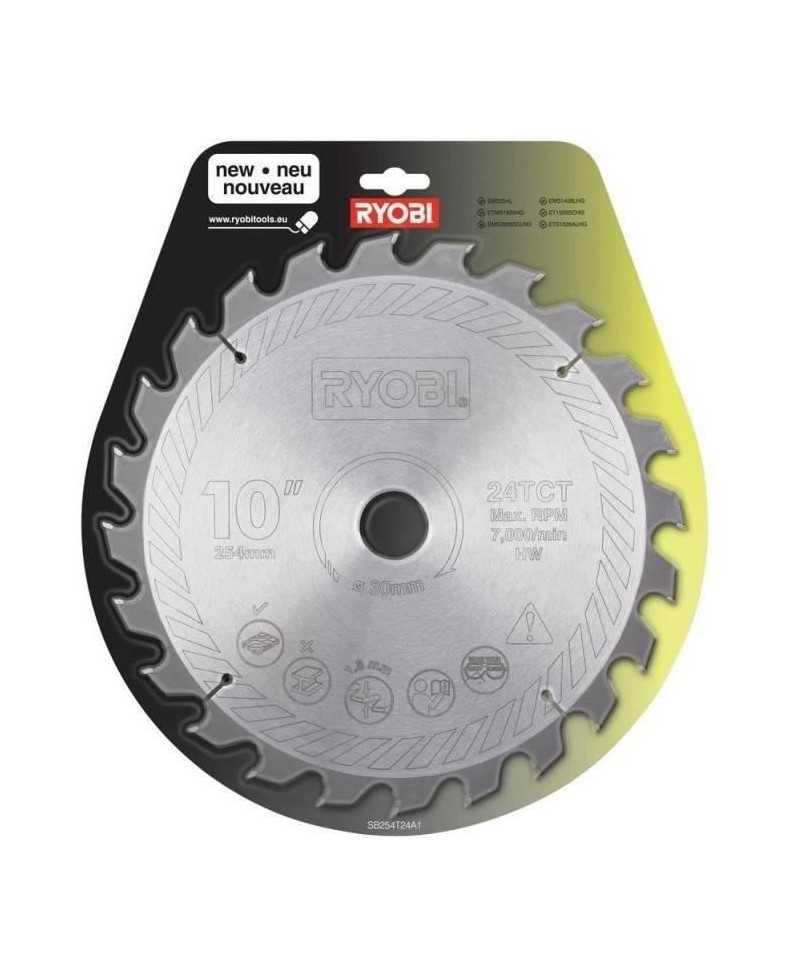 RYOBI Lame carbure 24 dents diametre 254 mm alésage 30mm