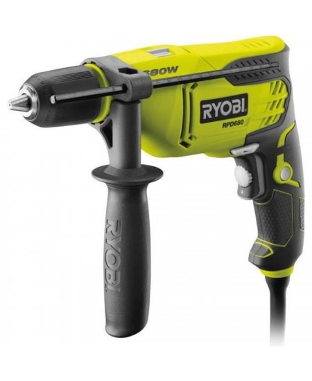 Perceuse a percussion RYOBI - 680W - Mandrin auto-serrant 13mm - Cadence de frappe 0-51000 cps/min