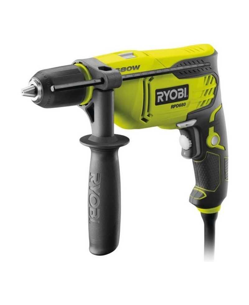 Perceuse a percussion RYOBI - 680W - Mandrin auto-serrant 13mm - Cadence de frappe 0-51000 cps/min