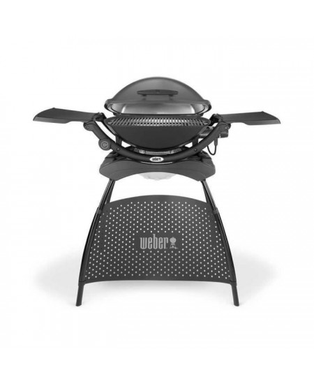 Barbecue électrique WEBER Q2400 avec stand - Grille acier 55x39 cm - Couvercle avec réflecteur de chaleur - Gris