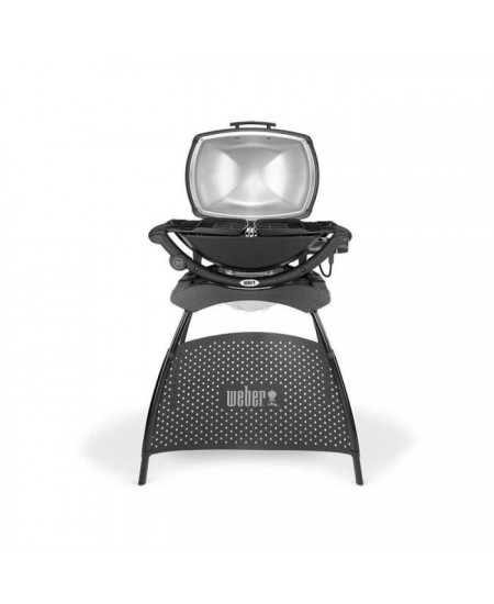 Barbecue électrique WEBER Q2400 avec stand - Grille acier 55x39 cm - Couvercle avec réflecteur de chaleur - Gris