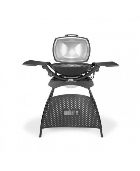 Barbecue électrique WEBER Q2400 avec stand - Grille acier 55x39 cm - Couvercle avec réflecteur de chaleur - Gris