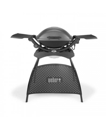 Barbecue électrique WEBER Q2400 avec stand - Grille acier 55x39 cm - Couvercle avec réflecteur de chaleur - Gris