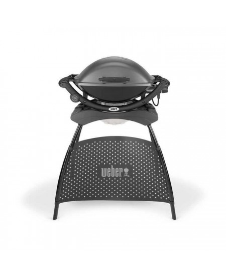 Barbecue électrique WEBER Q2400 avec stand - Grille acier 55x39 cm - Couvercle avec réflecteur de chaleur - Gris