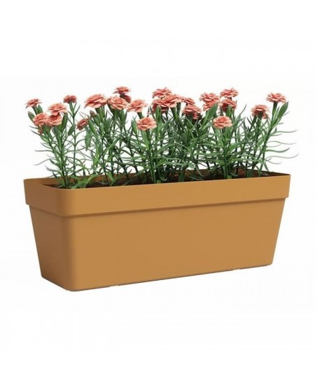 Jardiniere - Plastique - Jaune miel - Rectangulaire - L49,9 x P20 x H18,1cm - ARTEVASI