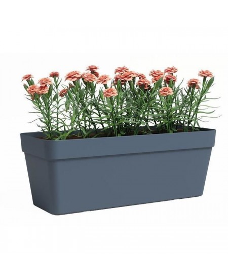 Jardiniere - Plastique - Bleu Ardoise - Rectangulaire - L49,9 x P20 x H18,1cm - ARTEVASI