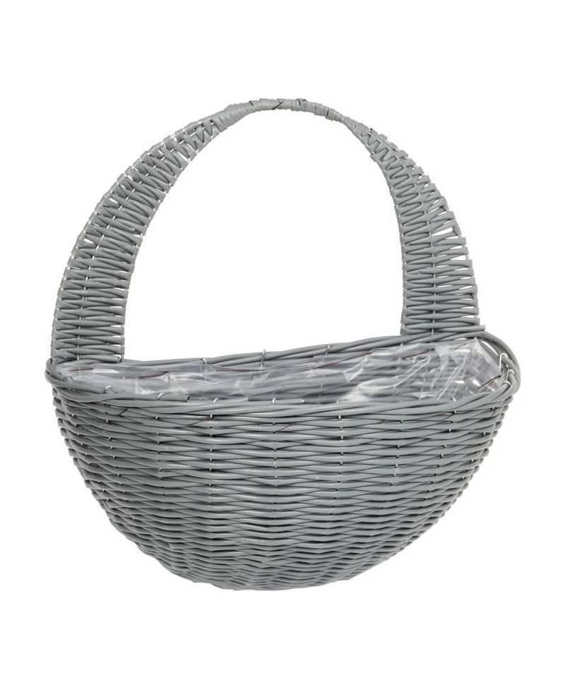 Panier mural - Faux rotin - Gris - 41 cm - SMART GARDEN