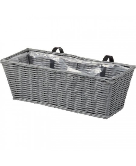 Jardiniere - Faux rotin - Gris - 48 cm - SMART GARDEN