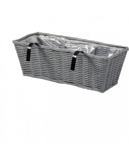 Jardiniere - Faux rotin - Gris - 48 cm - SMART GARDEN