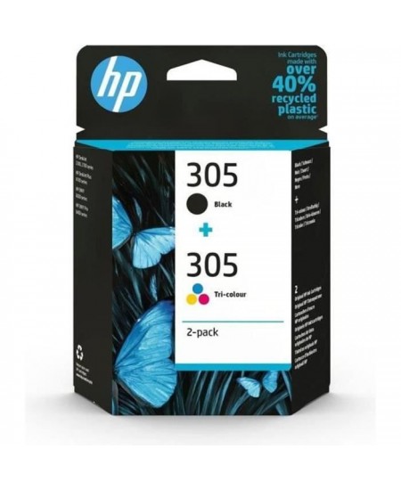 HP 305 Pack de 2 Cartouches d'Encre Noire et Trois Couleurs Authentiques (6ZD17AE)