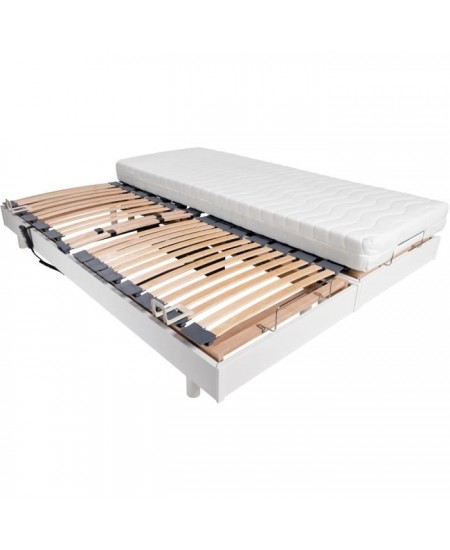 Ensemble relaxation matelas + sommiers électriques 2x90x200 - Mousse - Ferme - TALCA Fabrication française