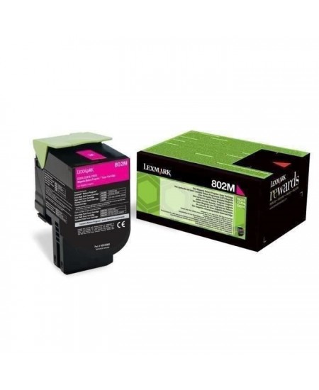 Cartouche de toner MAGENTA Lexmark Toner 802M - 80C20M0 - 1?000 pages