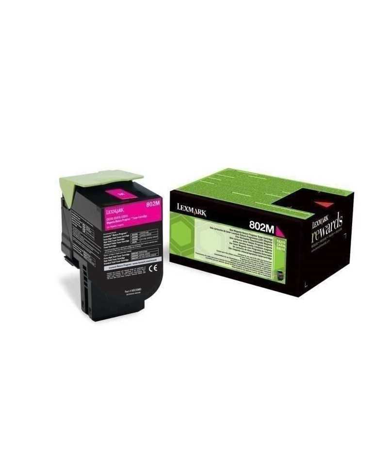 Cartouche de toner MAGENTA Lexmark Toner 802M - 80C20M0 - 1?000 pages