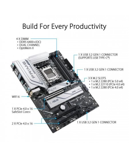 ASUS PRIME X670-P WIFI Carte mere Socket AM5 AMD X670