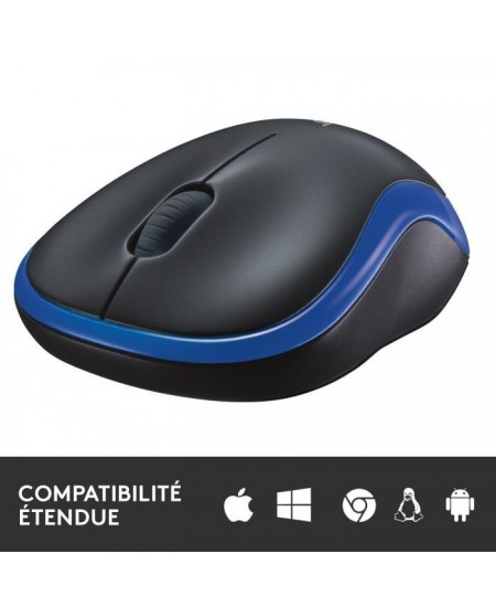 Souris sans fil - Logitech - M185 - Optique - Bleu