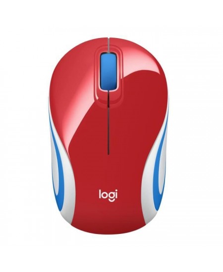 Souris mini - Sans fil - Logitech - M187 - Optique - Rouge